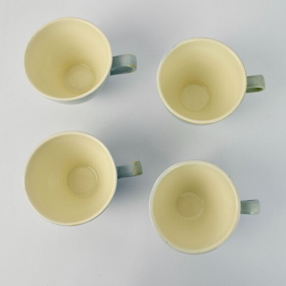 Red Wing Pottery Blue Brocade Mugs Lot of 4 READ - Picture 5 of 6